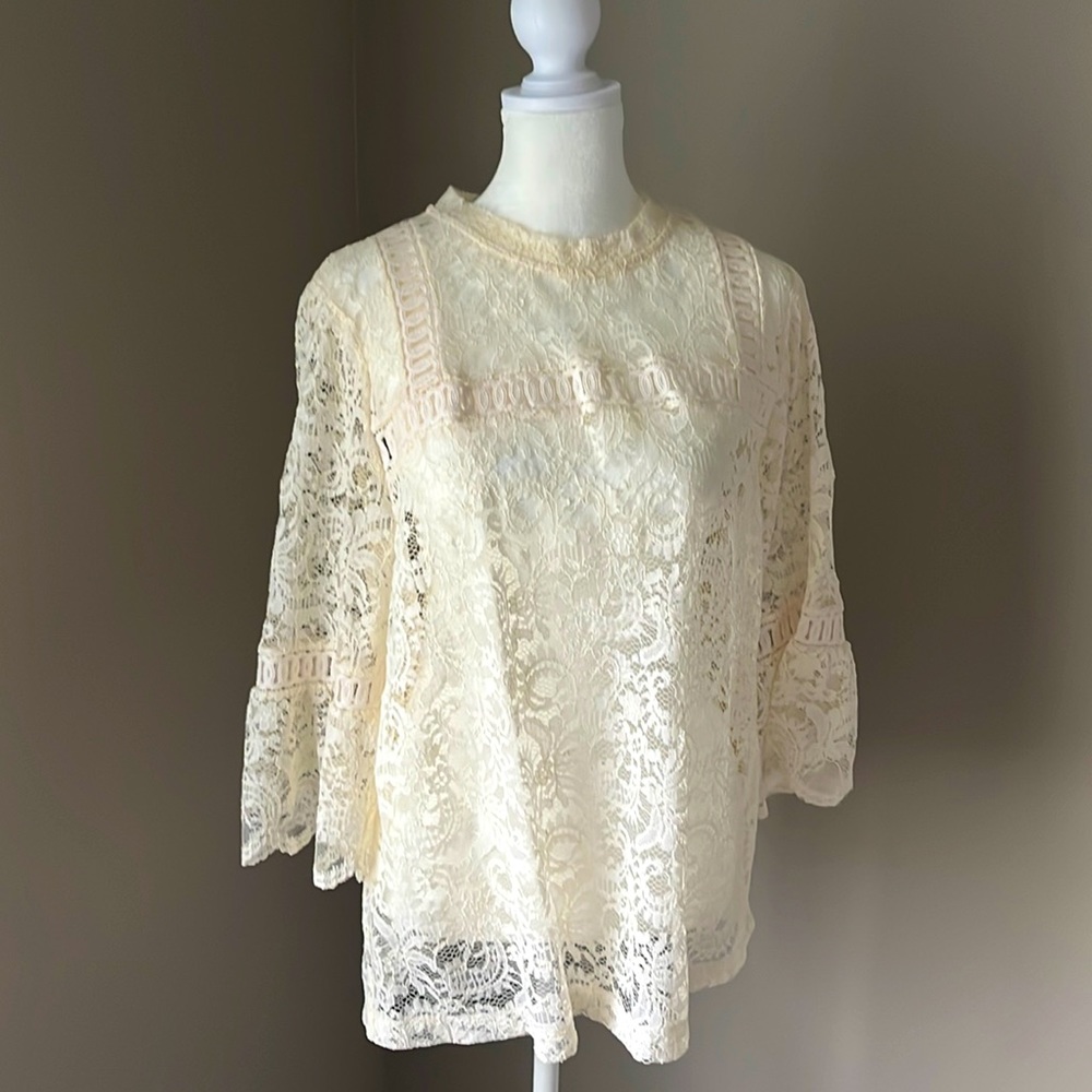 LOFT Lace Blouse Size L